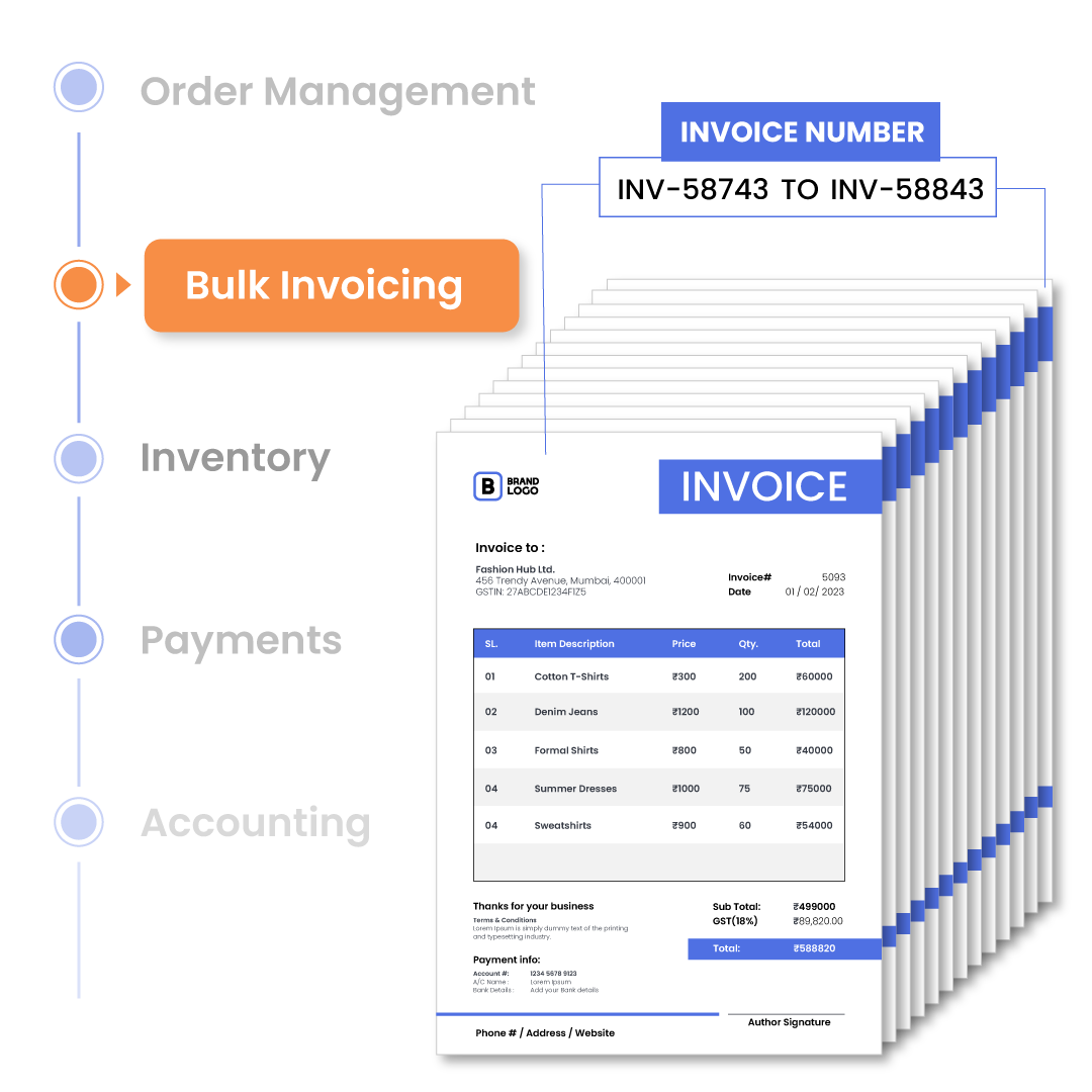 Bulk Invoice Creation GST Billing Software