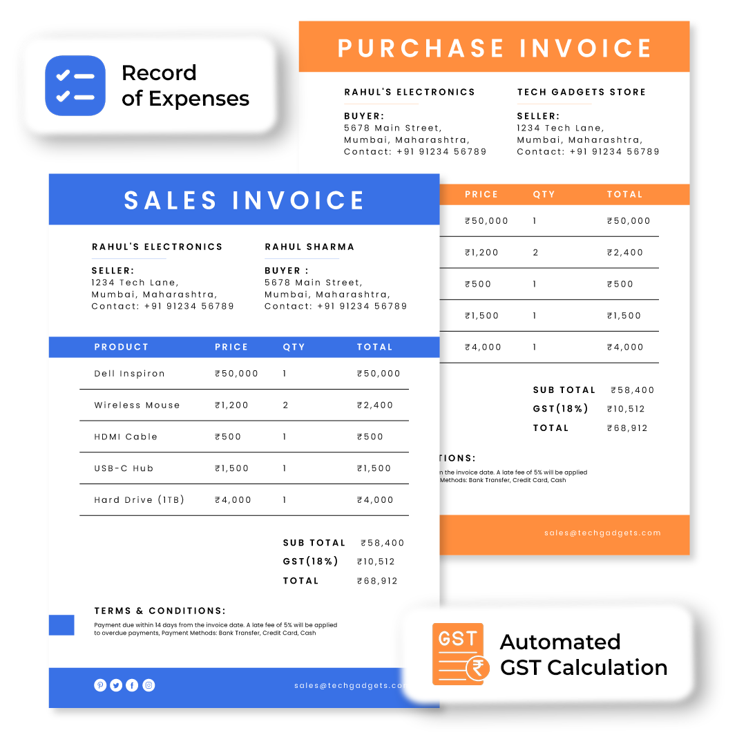 Sales & Purchase Invoice GST Billing Software