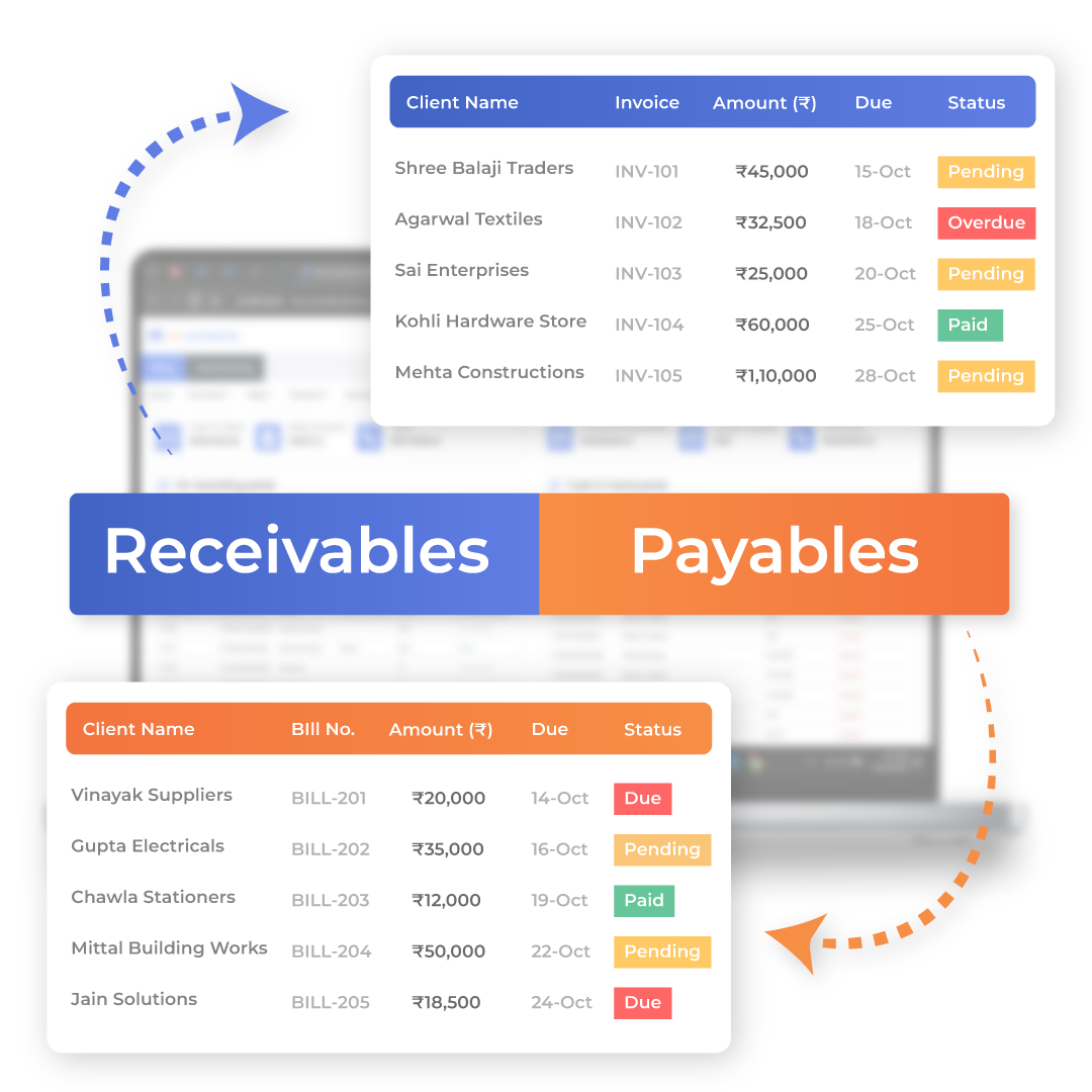 Track Receivable & Payable GST Billing Software